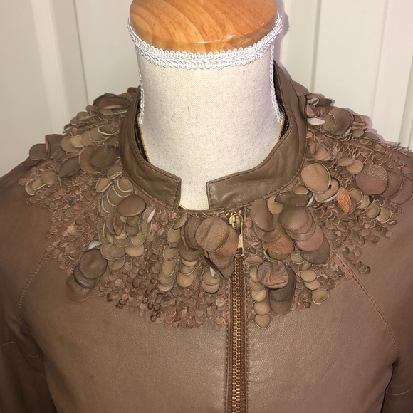 Givenchy Paris Lambskin Taupe Leather Jacket - Picture 3 of 7